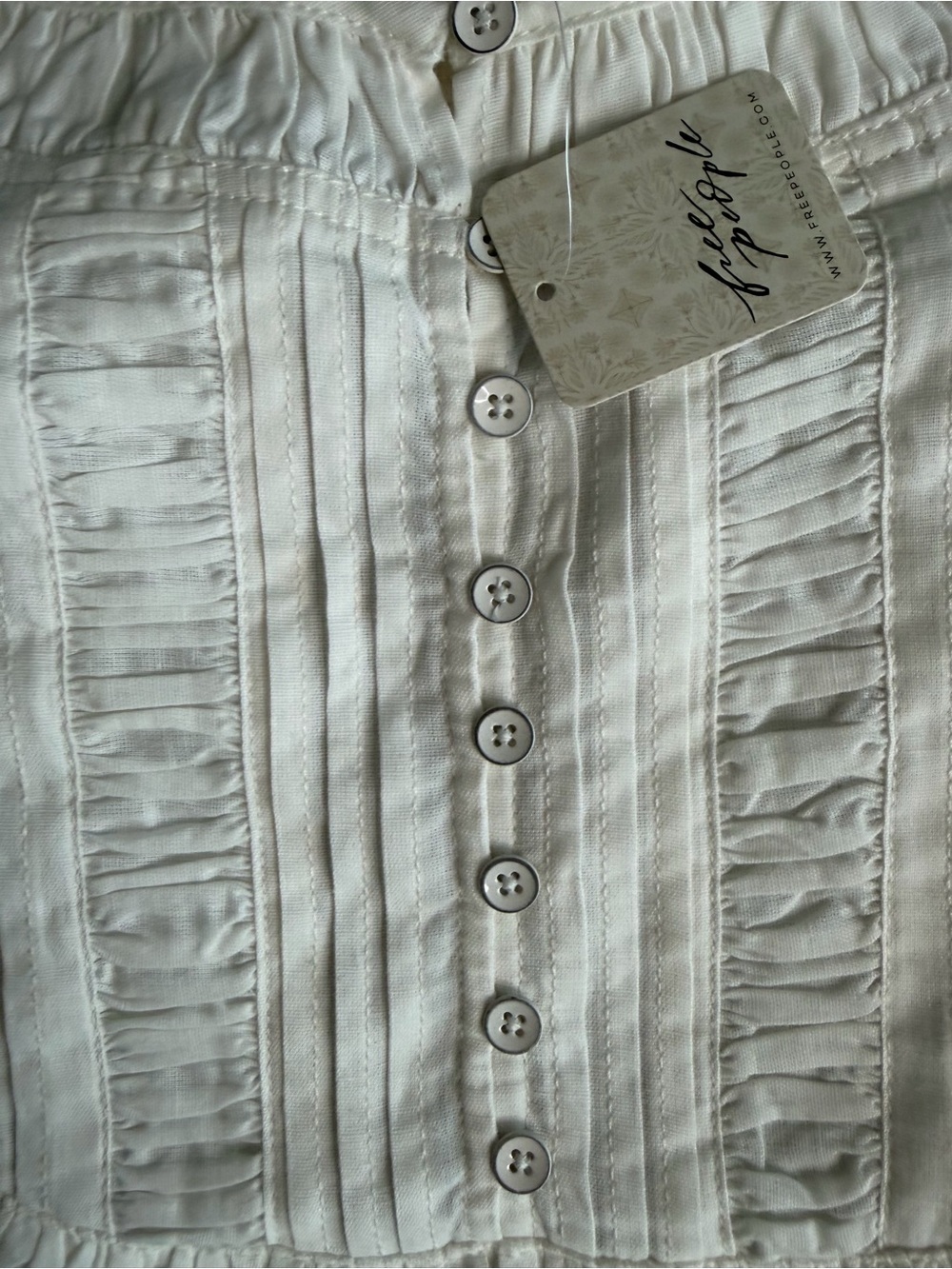 FREE PEOPLE Fayre Midi Tunic Dress Ivory Cottagecore Boho NWT Size M - Picture 11 of 16